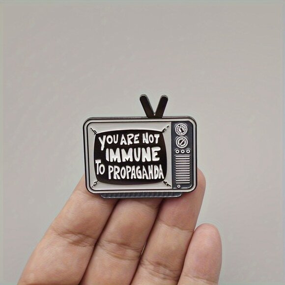"YOU ARE NOT IMMUNE TO PROPAGANDA” ENAMEL PIN LAPEL PIN BROOCH NWT - Picture 14 of 15